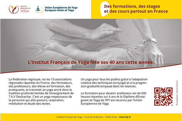 IFY - L’IFY fait sa pub dans le Cahier d’été de l’Annuaire du yoga.