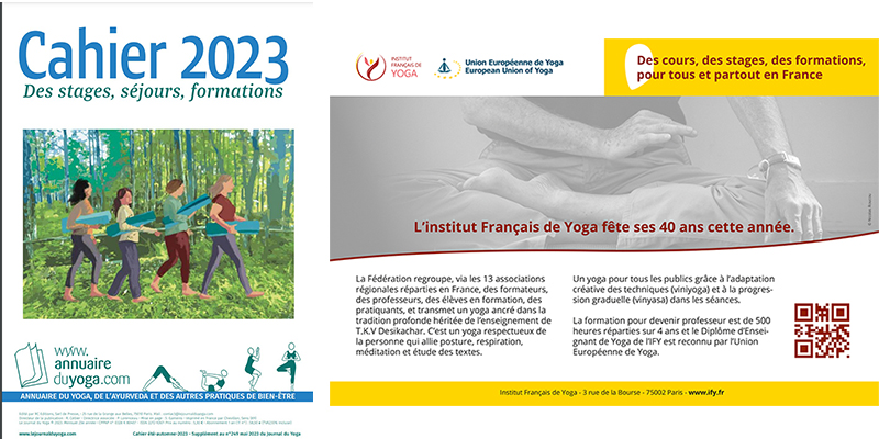 IFY - L’IFY fait sa pub dans le Cahier d’été de l’Annuaire du yoga.